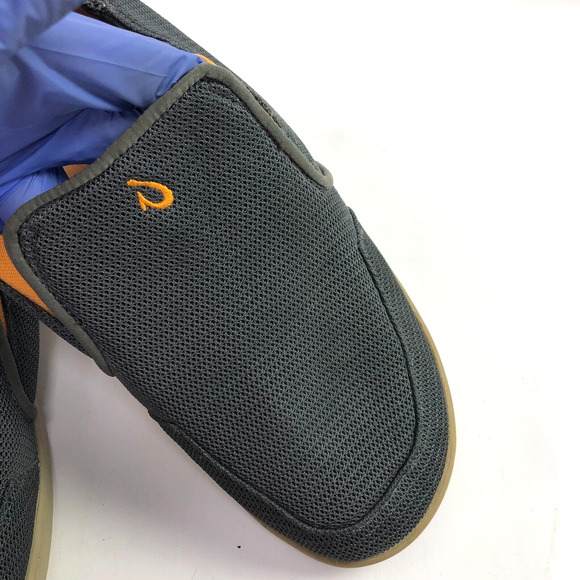 Olukai Nohea Mesh Men\'s 9 Gray Slip On Comfort Loafers Shoes